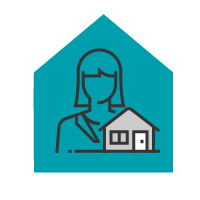 Personnage féminin et maison