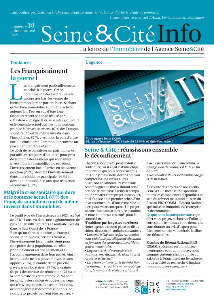 Seine et cite lettre info N° 18 printemps 2021