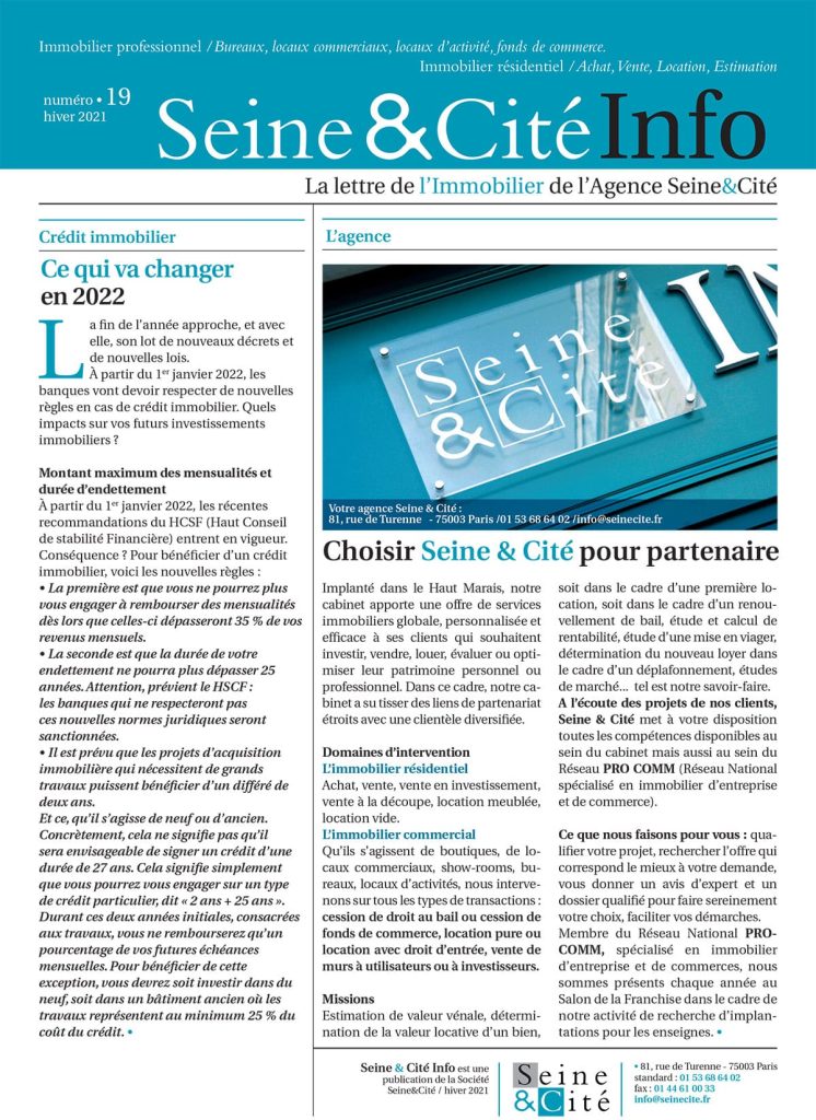 Info Seine et Cite 19 hiver 2021-2022 page 1
