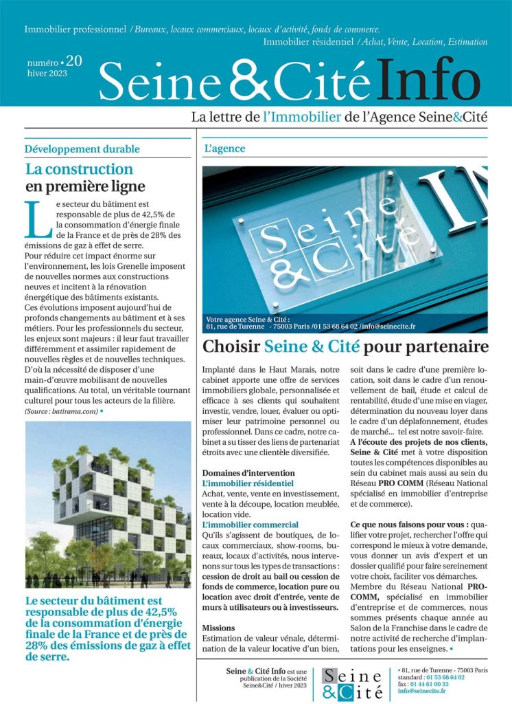 Seine et cite lettre info N 20 hiver 2022 2023 page 1