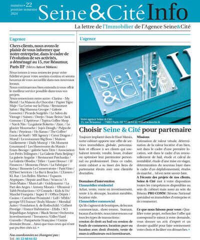 Page 1 de Seine et cite lettre info N 22 2024