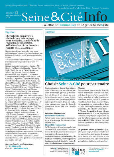 Page 1 de Seine et cite lettre info N 22 2024