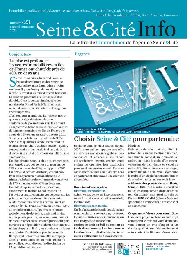 News letter 2ième semestre 2024 première page